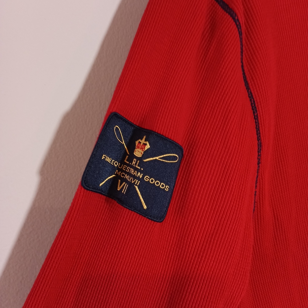 Ralph Lauren Active Equestrian Pullover 1/4 Zip Top Women 1X Red Vintage - Picture 4 of 6